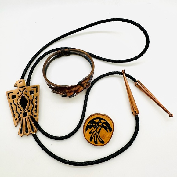Thunderbird Eagle Bolo Copper Jewelry lot - Picture 5 of 15